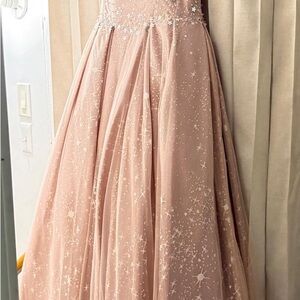 Elegant Pink Starry Gown
